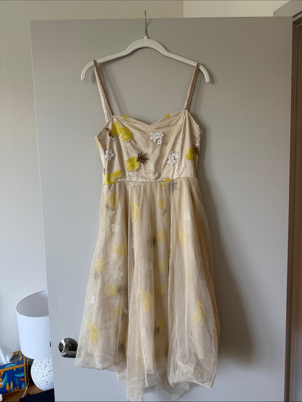 Uncle Peterpan’s Cream and Yellow Pineapple Tulle Dress
